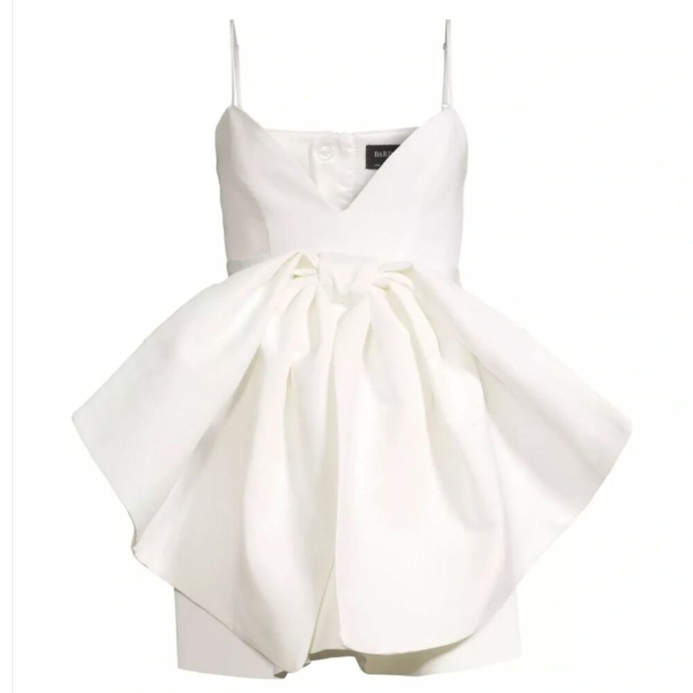 Bardot Annabelle White Bow Mini Dress Bridal Party